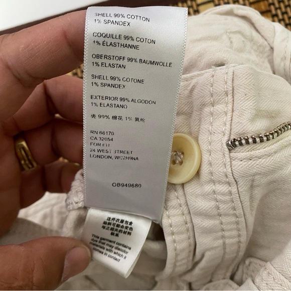 Anthropologie Straight Leg Jeans in Cream Size 26 Cotton Pockets Belt Loops Pant - Picture 11 of 16